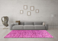 Machine Washable Oriental Pink Modern Rug, wshabs4255pnk