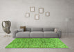 Machine Washable Oriental Green Modern Area Rugs in a Living Room,, wshabs4255grn