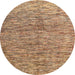 Round Abstract Sandy Brown Oriental Rug, abs4255