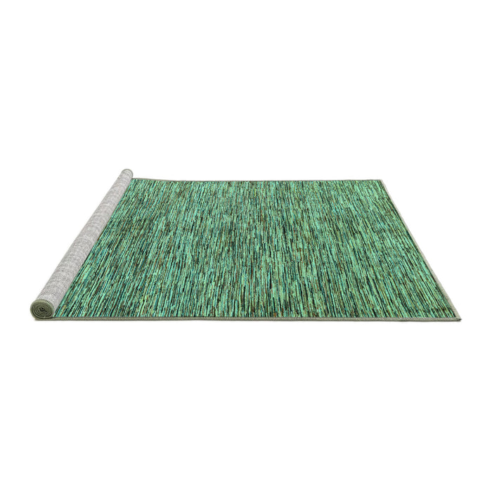 Sideview of Machine Washable Oriental Turquoise Modern Area Rugs, wshabs4255turq
