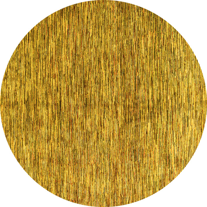 Round Machine Washable Oriental Yellow Modern Rug, wshabs4255yw