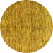 Round Machine Washable Oriental Yellow Modern Rug, wshabs4255yw