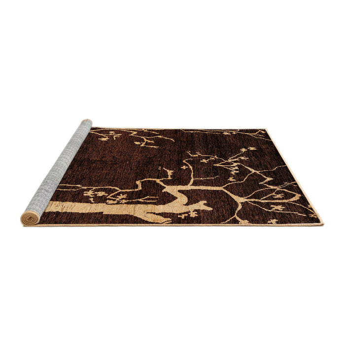 Sideview of Machine Washable Abstract Sienna Brown Rug, wshabs4256