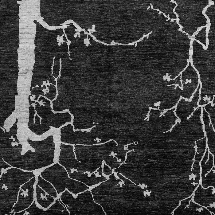 Square Machine Washable Oriental Gray Modern Rug, wshabs4256gry