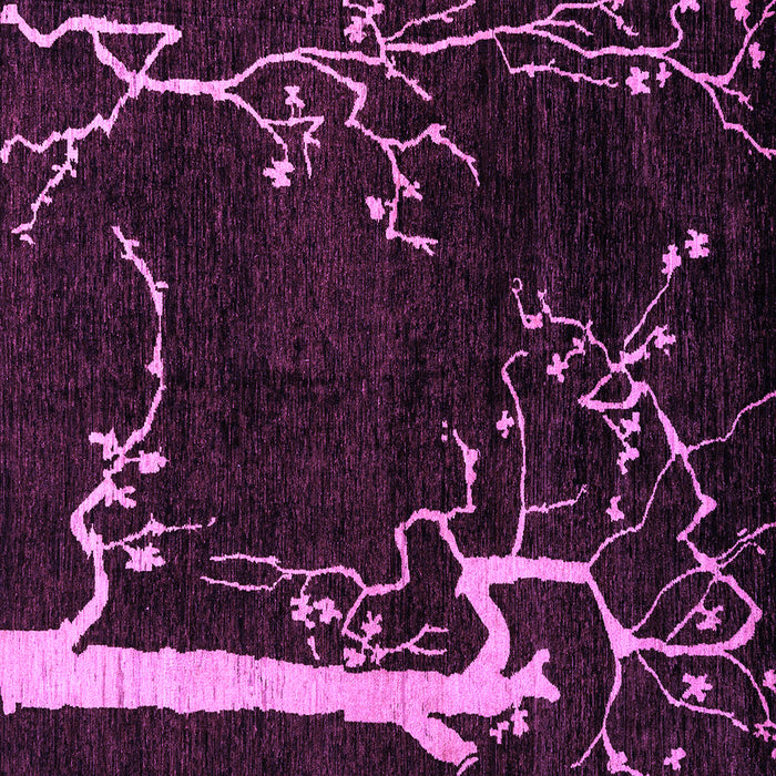 Square Machine Washable Oriental Purple Modern Area Rugs, wshabs4256pur