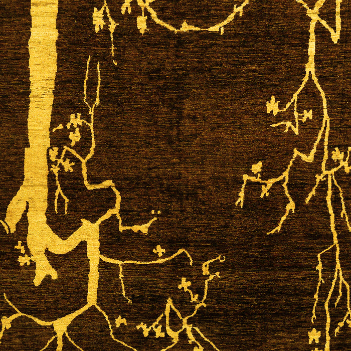 Machine Washable Oriental Yellow Modern Rug, wshabs4256yw