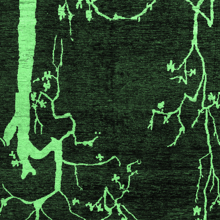 Machine Washable Oriental Emerald Green Modern Area Rugs, wshabs4256emgrn