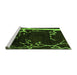 Sideview of Machine Washable Oriental Green Modern Area Rugs, wshabs4256grn