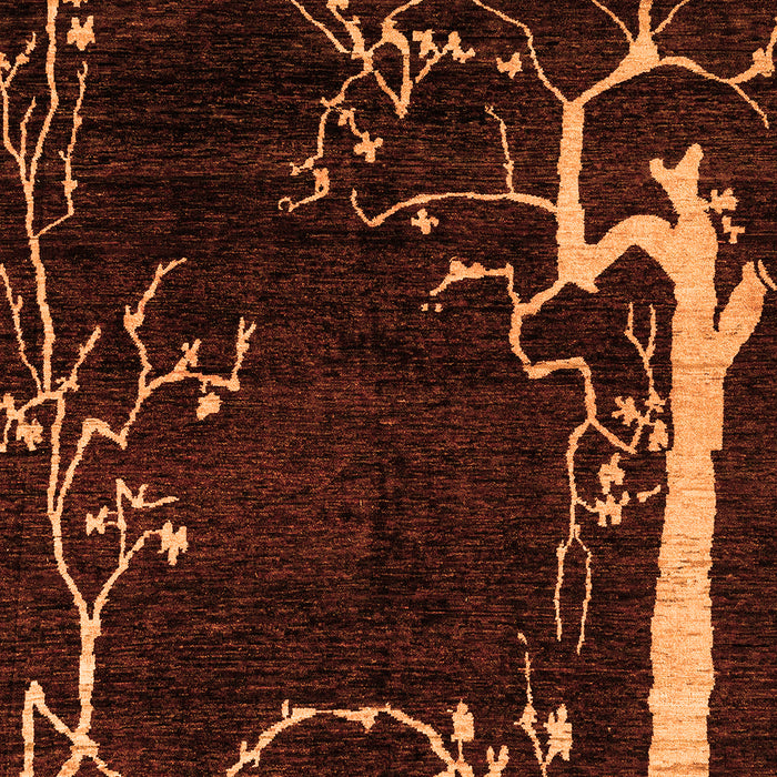 Machine Washable Oriental Orange Modern Area Rugs, wshabs4256org