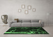 Machine Washable Oriental Emerald Green Modern Area Rugs in a Living Room,, wshabs4256emgrn