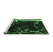 Sideview of Machine Washable Oriental Emerald Green Modern Area Rugs, wshabs4256emgrn