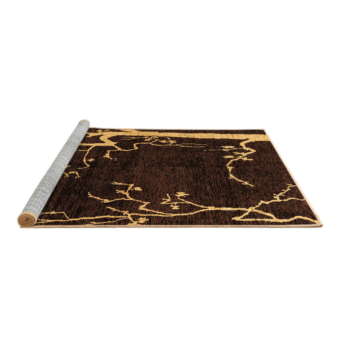 Sideview of Machine Washable Oriental Brown Modern Rug, wshabs4256brn