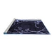 Sideview of Machine Washable Oriental Blue Modern Rug, wshabs4256blu