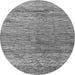 Round Machine Washable Oriental Gray Modern Rug, wshabs4257gry