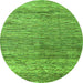 Round Oriental Green Modern Rug, abs4257grn