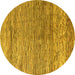 Round Oriental Yellow Modern Rug, abs4257yw