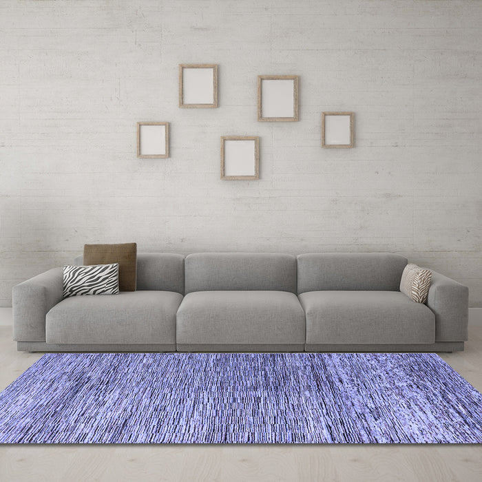 Machine Washable Oriental Blue Modern Rug in a Living Room, wshabs4257blu