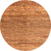 Round Oriental Orange Modern Rug, abs4257org