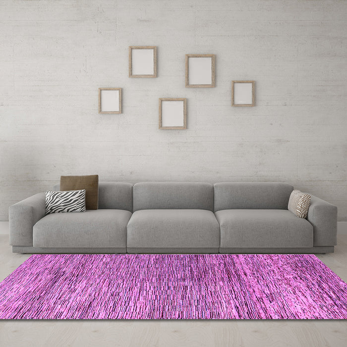 Machine Washable Oriental Purple Modern Area Rugs in a Living Room, wshabs4257pur