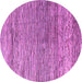 Round Oriental Purple Modern Rug, abs4257pur