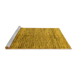 Sideview of Machine Washable Oriental Yellow Modern Rug, wshabs4257yw