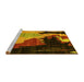 Sideview of Machine Washable Oriental Yellow Modern Rug, wshabs4258yw