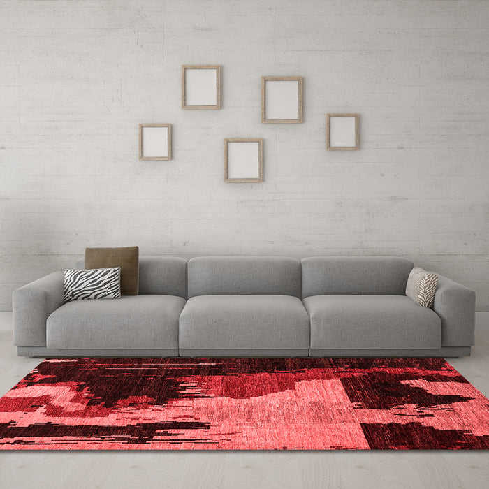 Modern Red Washable Rugs