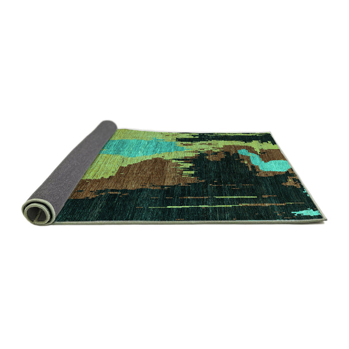 Sideview of Oriental Turquoise Modern Rug, abs4258turq