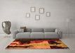Machine Washable Oriental Orange Modern Area Rugs in a Living Room, wshabs4258org