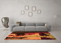 Machine Washable Oriental Orange Modern Rug, wshabs4258org