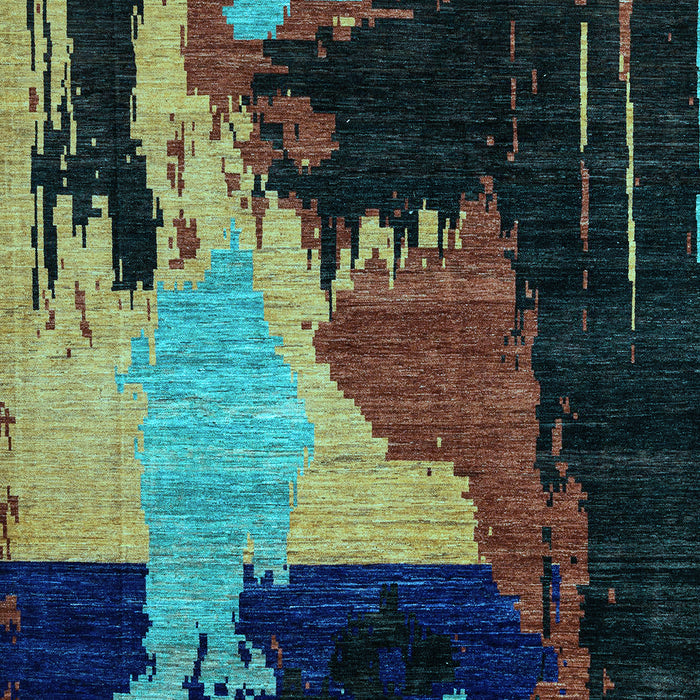 Oriental Light Blue Modern Rug, abs4258lblu