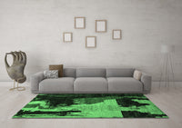 Machine Washable Oriental Emerald Green Modern Rug, wshabs4258emgrn