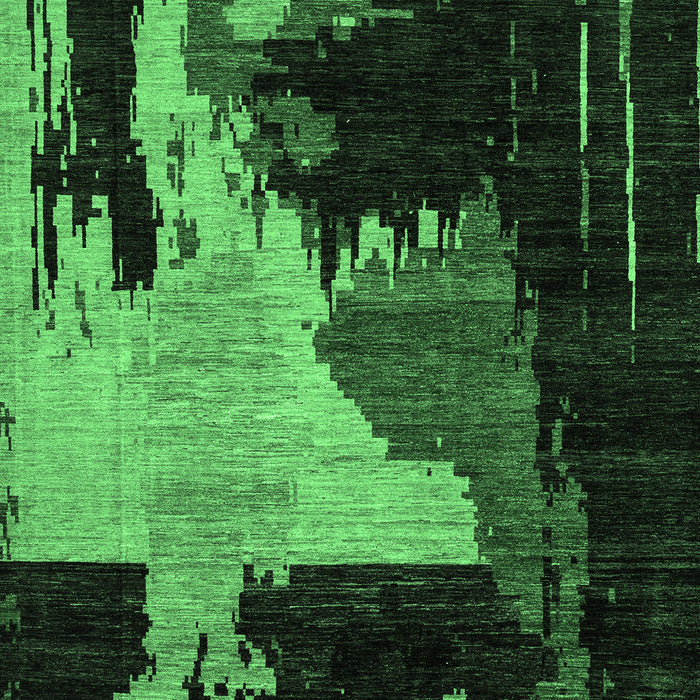 Machine Washable Oriental Emerald Green Modern Area Rugs, wshabs4258emgrn