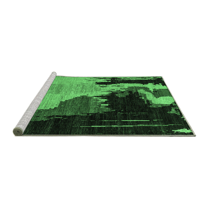 Sideview of Machine Washable Oriental Emerald Green Modern Area Rugs, wshabs4258emgrn