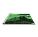 Sideview of Machine Washable Oriental Emerald Green Modern Area Rugs, wshabs4258emgrn