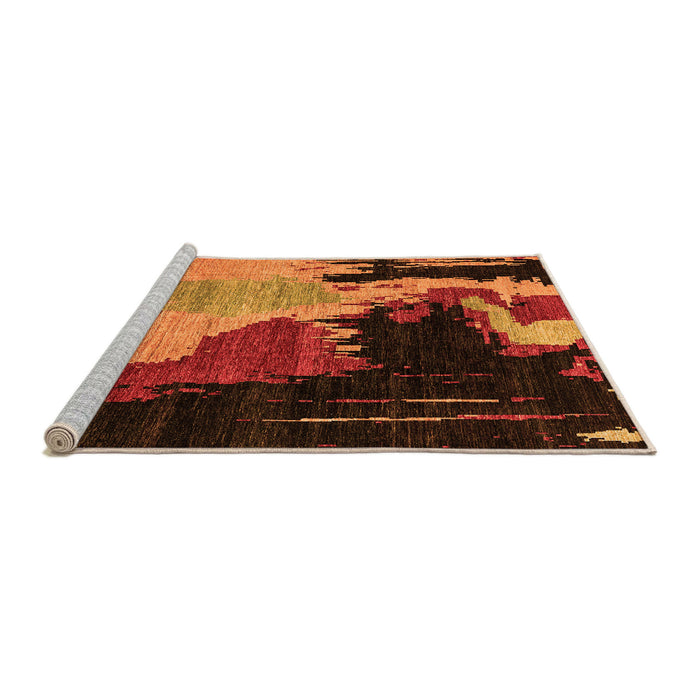 Sideview of Machine Washable Oriental Orange Modern Area Rugs, wshabs4258org