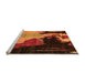 Sideview of Machine Washable Oriental Orange Modern Area Rugs, wshabs4258org