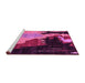 Sideview of Machine Washable Oriental Pink Modern Rug, wshabs4258pnk