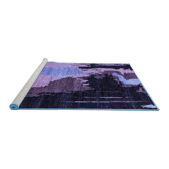 Sideview of Machine Washable Oriental Blue Modern Rug, wshabs4258blu