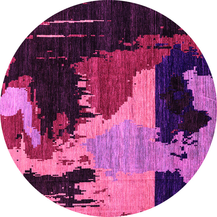 Round Oriental Pink Modern Rug, abs4258pnk