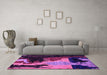 Machine Washable Oriental Purple Modern Area Rugs in a Living Room, wshabs4258pur