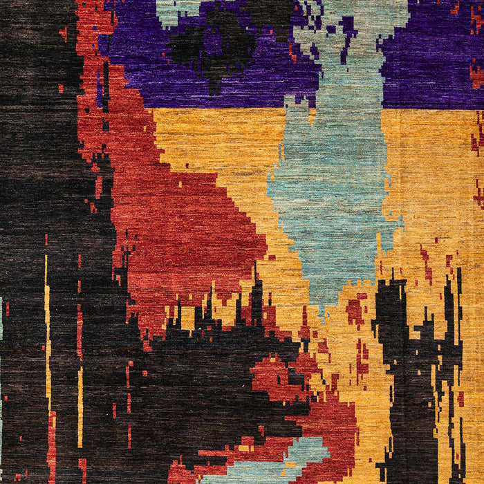 Machine Washable Abstract Brown Rug, wshabs4258