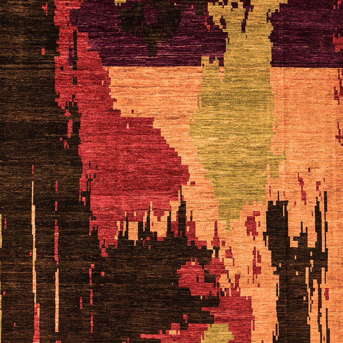 Machine Washable Oriental Orange Modern Area Rugs, wshabs4258org