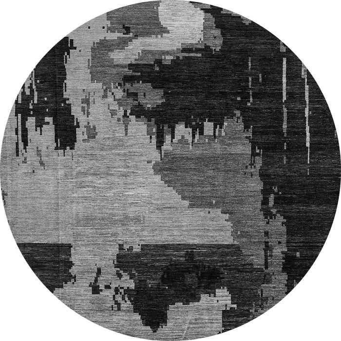 Round Oriental Gray Modern Rug, abs4258gry