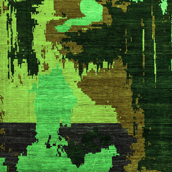 Square Oriental Green Modern Rug, abs4258grn