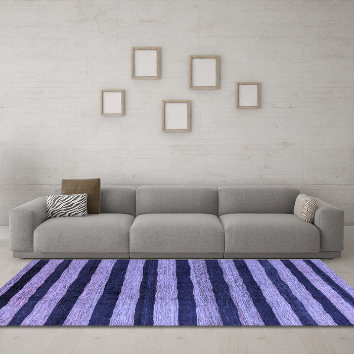 Machine Washable Oriental Blue Modern Rug in a Living Room, wshabs4259blu