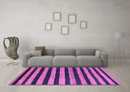 Machine Washable Oriental Purple Modern Area Rugs in a Living Room, wshabs4259pur