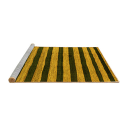 Sideview of Machine Washable Oriental Yellow Modern Rug, wshabs4259yw