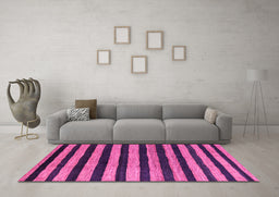 Machine Washable Oriental Pink Modern Rug in a Living Room, wshabs4259pnk