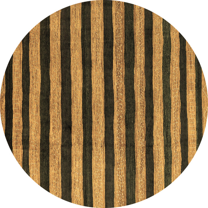 Round Machine Washable Oriental Brown Modern Rug, wshabs4259brn